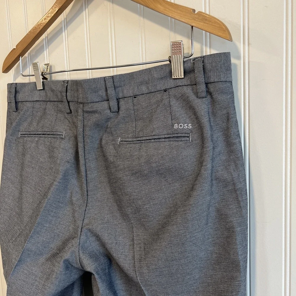 Hugo Boss Kaito Slim Fit‎ Trouser Stretch Men Size 34 Navy Gray Pattern